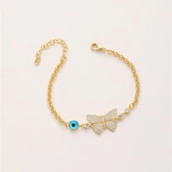 Schmetterling - Armband Mit Blue Eye 6 Schmetterling - Armband Mit Blue Eye -Meinekette Verkäufe 0M4A3091