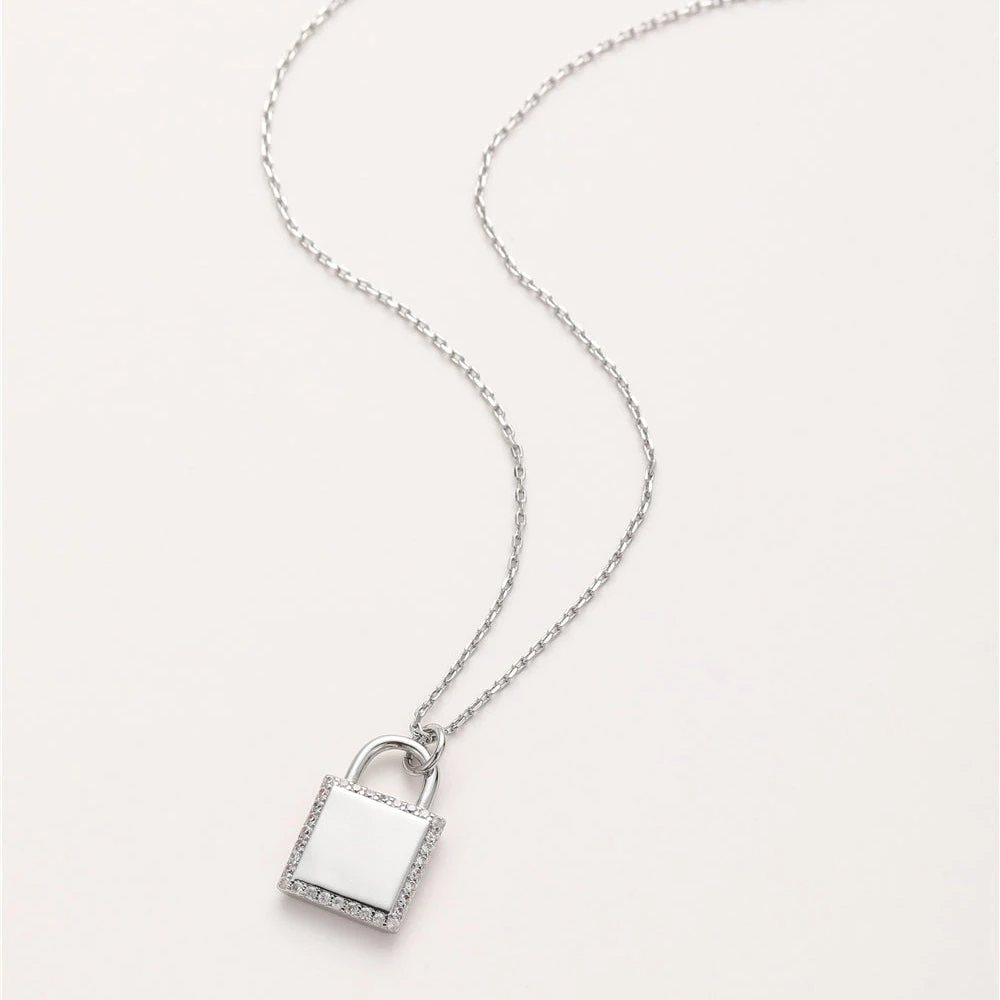 Schloss Halskette Zirkonia Mit Gravur 6 Schloss Halskette Zirkonia Mit Gravur – Bild 6