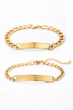 Golden ID-Partnerarmband Mit Gravur