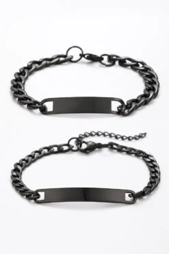 ID-Partnerarmband Mit Gravur - Variante Black