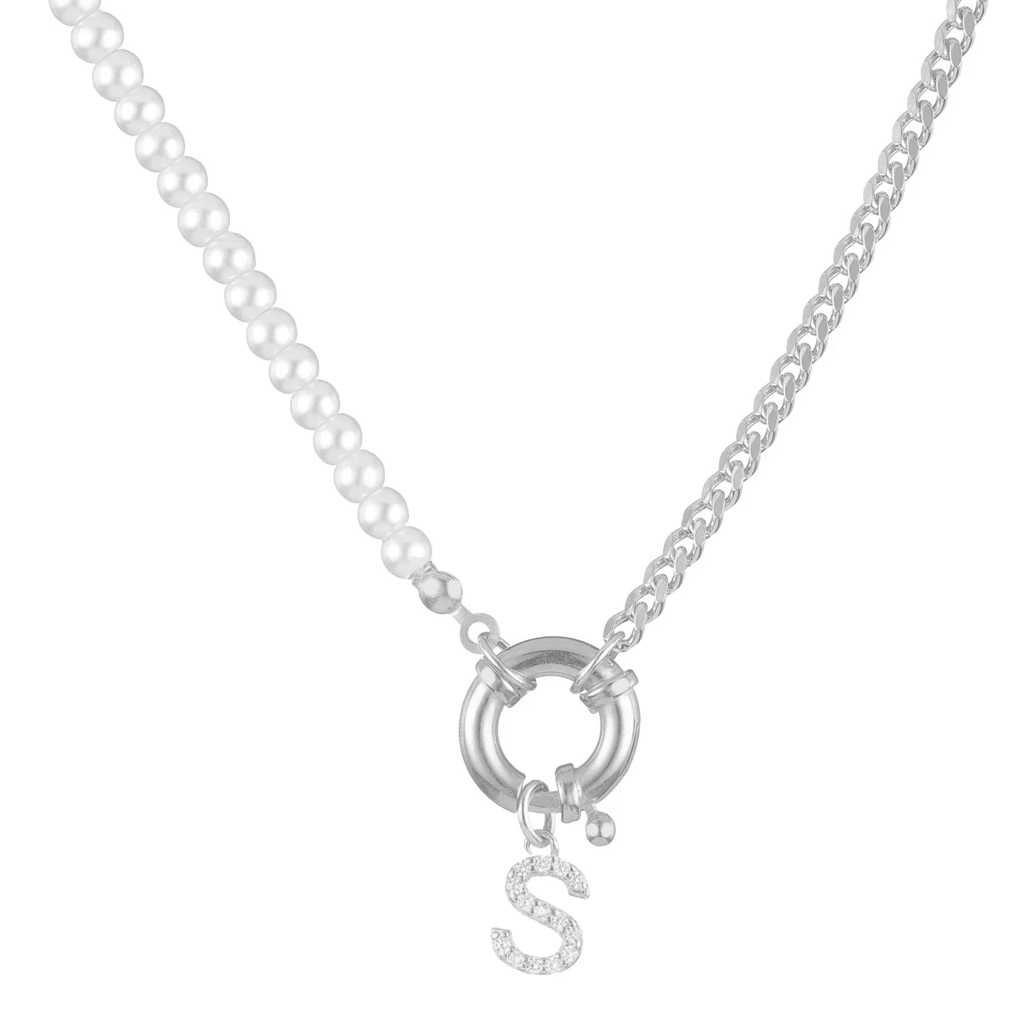 Gourmet-Perlen Halskette Mit Buchstabe Verschluss 5 Gourmet-Perlen Halskette Mit Buchstabe Verschluss – Bild 5