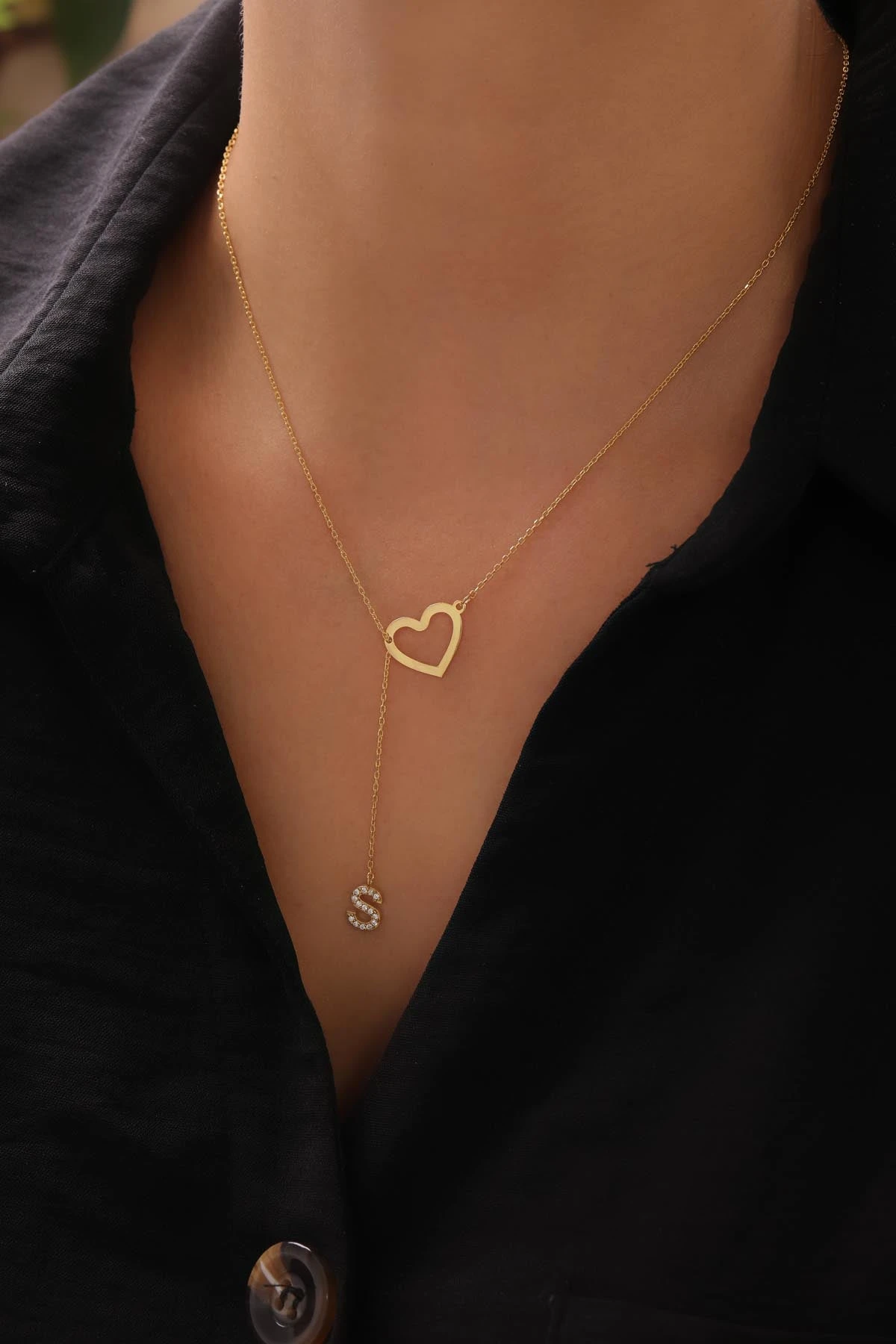 Herz Mit Zirkonia Buchstabenkette 2 Herz Mit Zirkonia Buchstabenkette – Bild 2