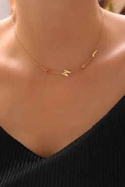 Birthstones Letter Halskette -Meinekette Verkäufe 7I0A0484