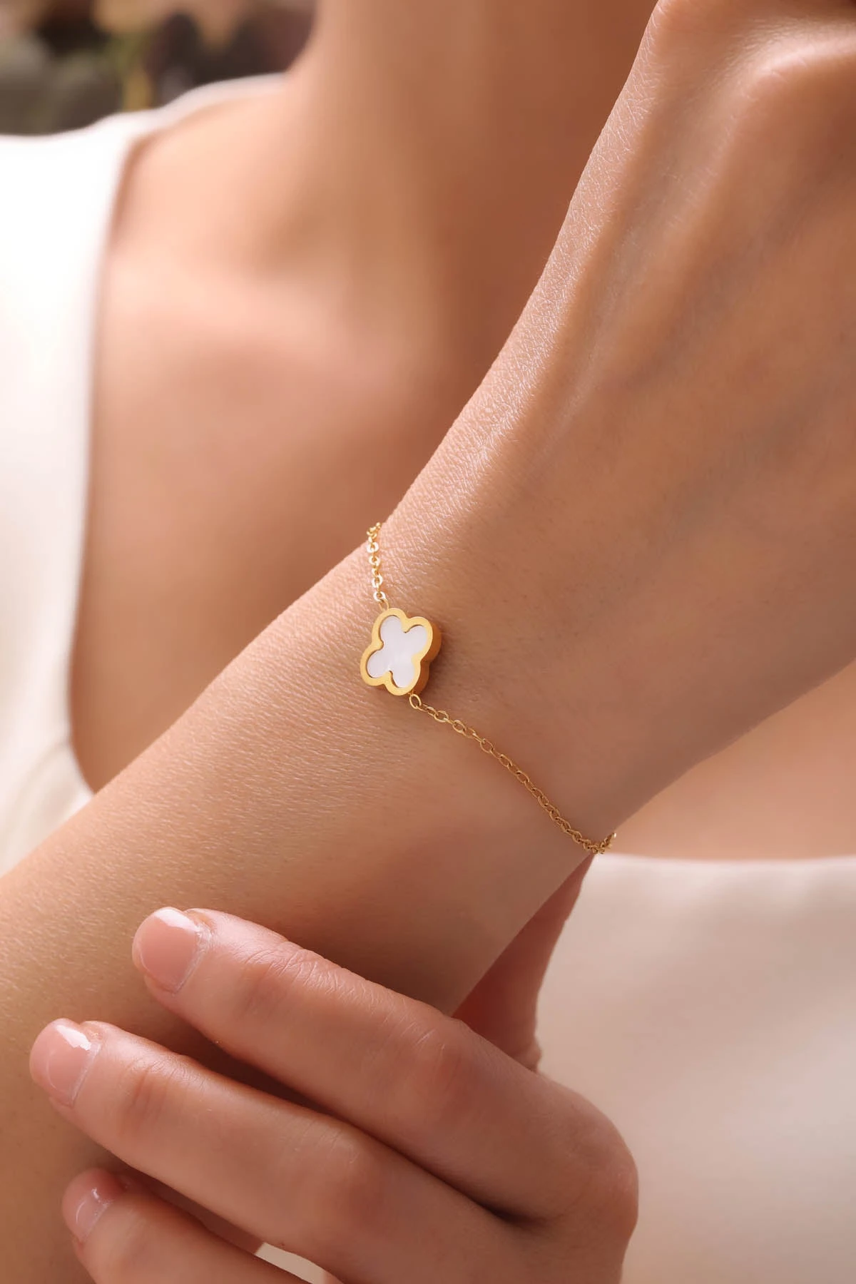 Cream Leaf Armband 2 Cream Leaf Armband – Bild 2