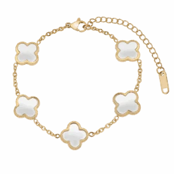 White Multiple Leaf Armband