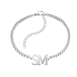 Gourmet Namensarmband Mit 2er Buchstabe - Variante Cambria -Meinekette Verkäufe Armband09SW