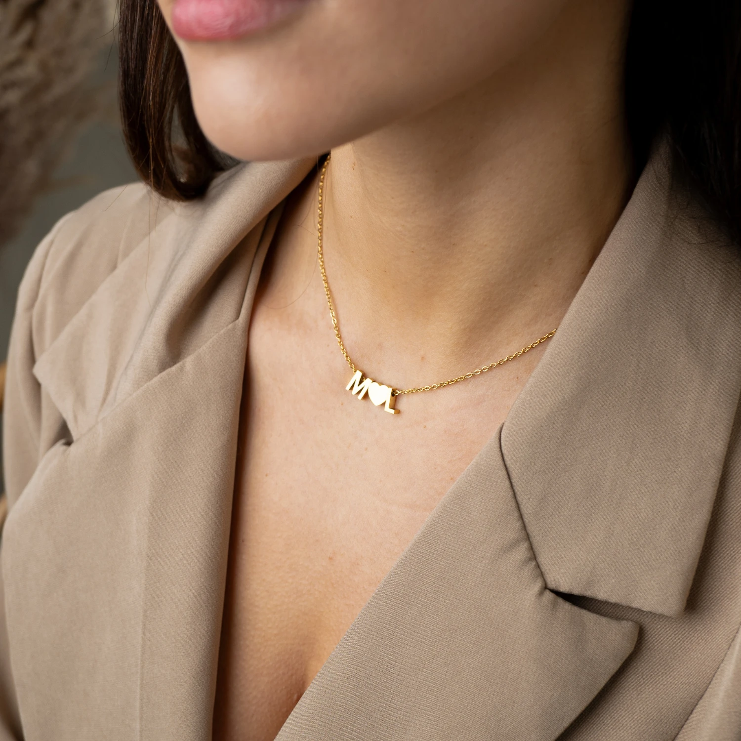 Tiny Heart Halskette Double Buchstabe 3 Tiny Heart Halskette Double Buchstabe – Bild 3