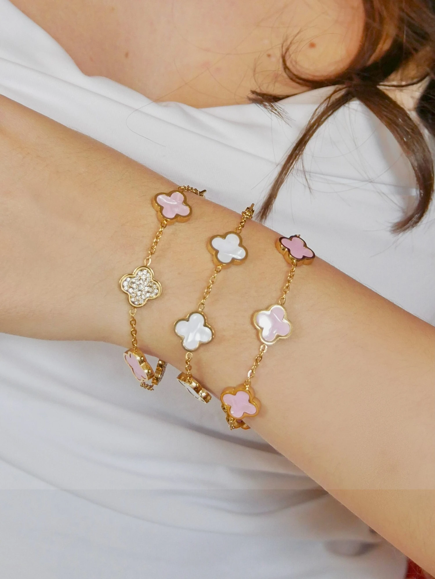 Sparkling Pink Leaf Armband 2 Sparkling Pink Leaf Armband – Bild 2