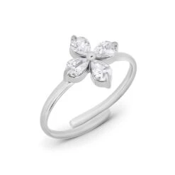 Satin Flower Ring 7 Satin Flower Ring -Meinekette Verkäufe DSC07247 Silver