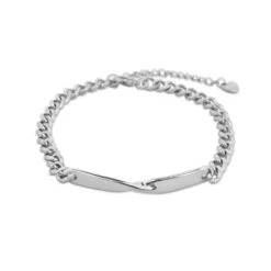 Wave Herren Gravur Armband -Meinekette Verkäufe DSC07444 Silver