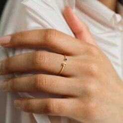 Birthstones Letter Ring -Meinekette Verkäufe Detail 06