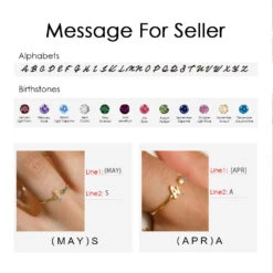 Birthstones Letter Ring -Meinekette Verkäufe Detail 08 1