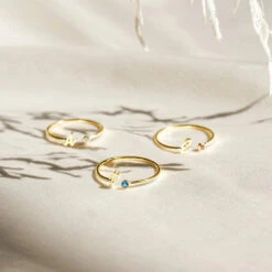 Birthstones Letter Ring -Meinekette Verkäufe Detail 11