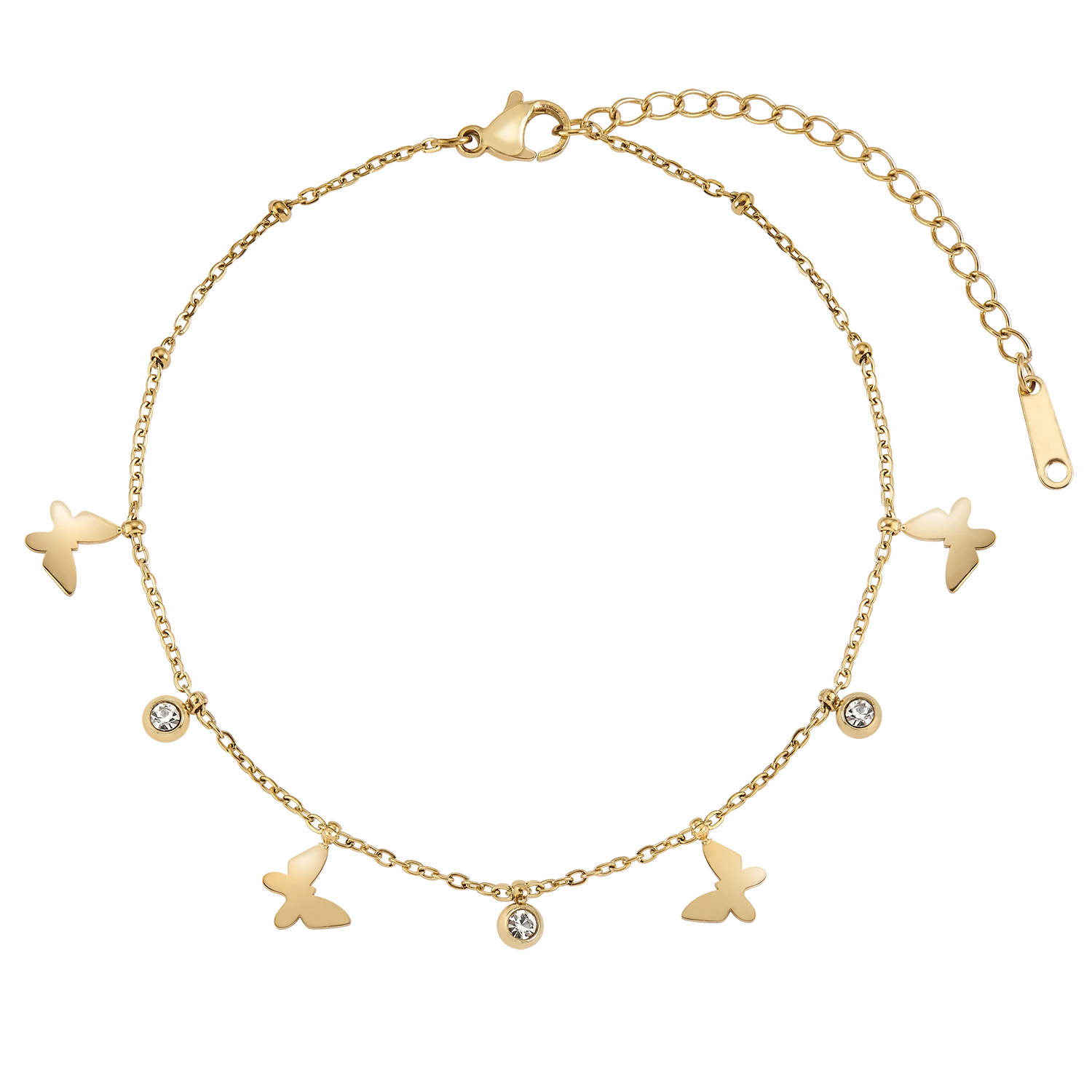Butterfly Zirkonia Fußkette 1 Butterfly Zirkonia Fußkette