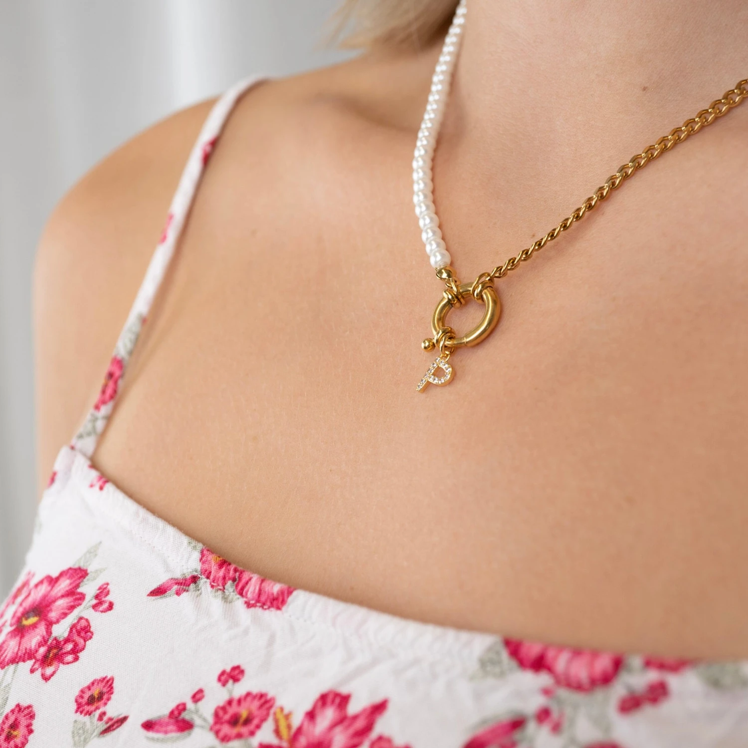 Gourmet-Perlen Halskette Mit Buchstabe Verschluss 4 Gourmet-Perlen Halskette Mit Buchstabe Verschluss – Bild 4