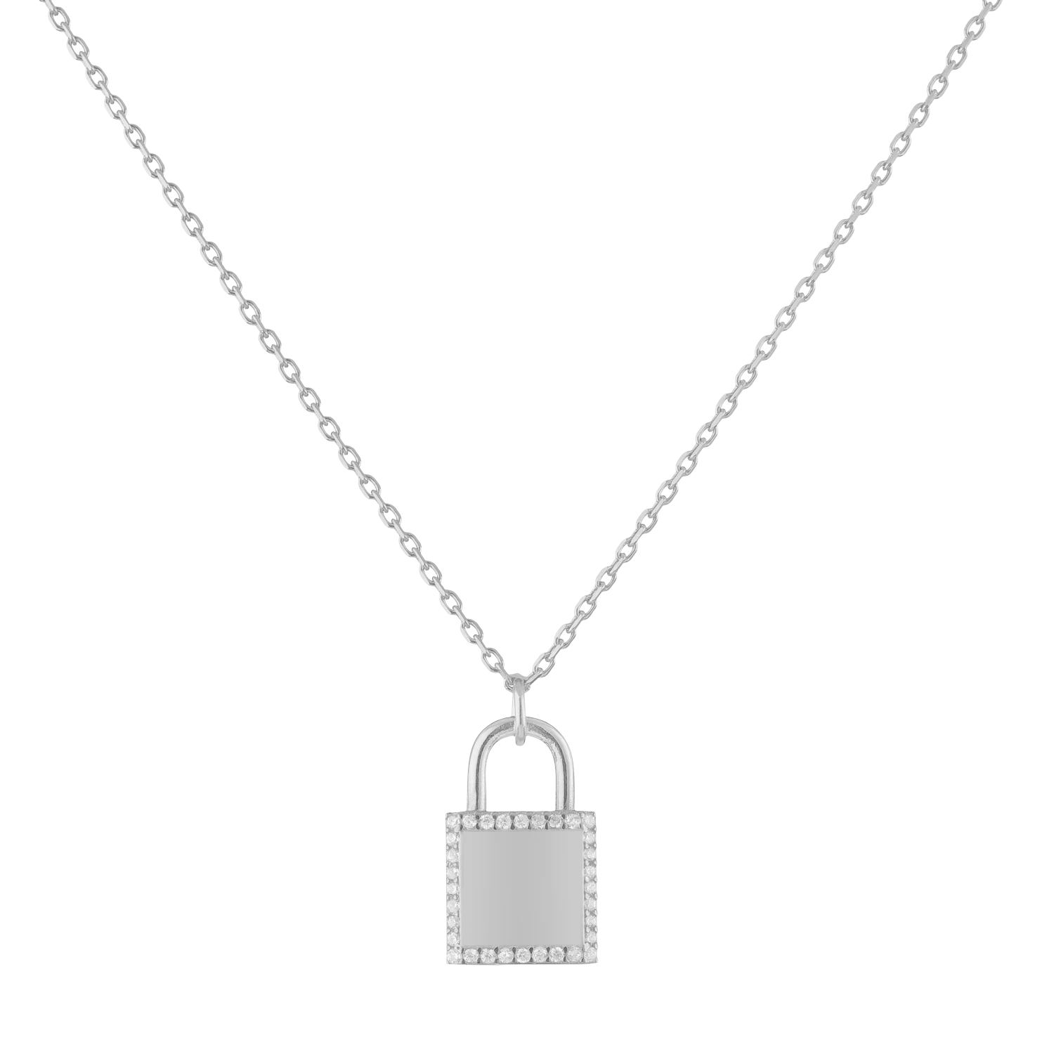Schloss Halskette Zirkonia Mit Gravur 5 Schloss Halskette Zirkonia Mit Gravur – Bild 5