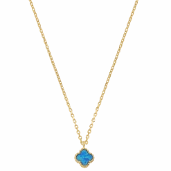 Mini Blue Leaf Halskette