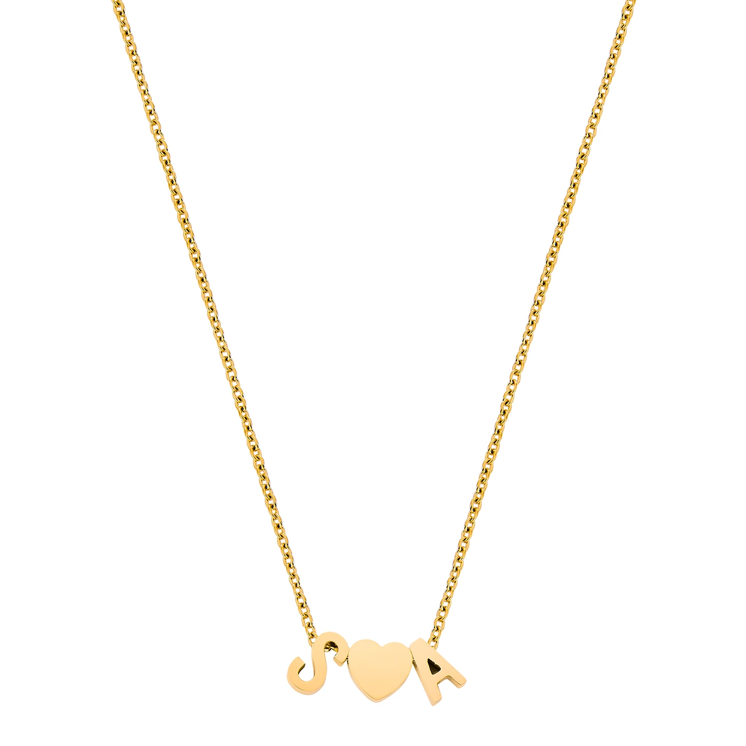 Tiny Heart Halskette Double Buchstabe 1 Tiny Heart Halskette Double Buchstabe