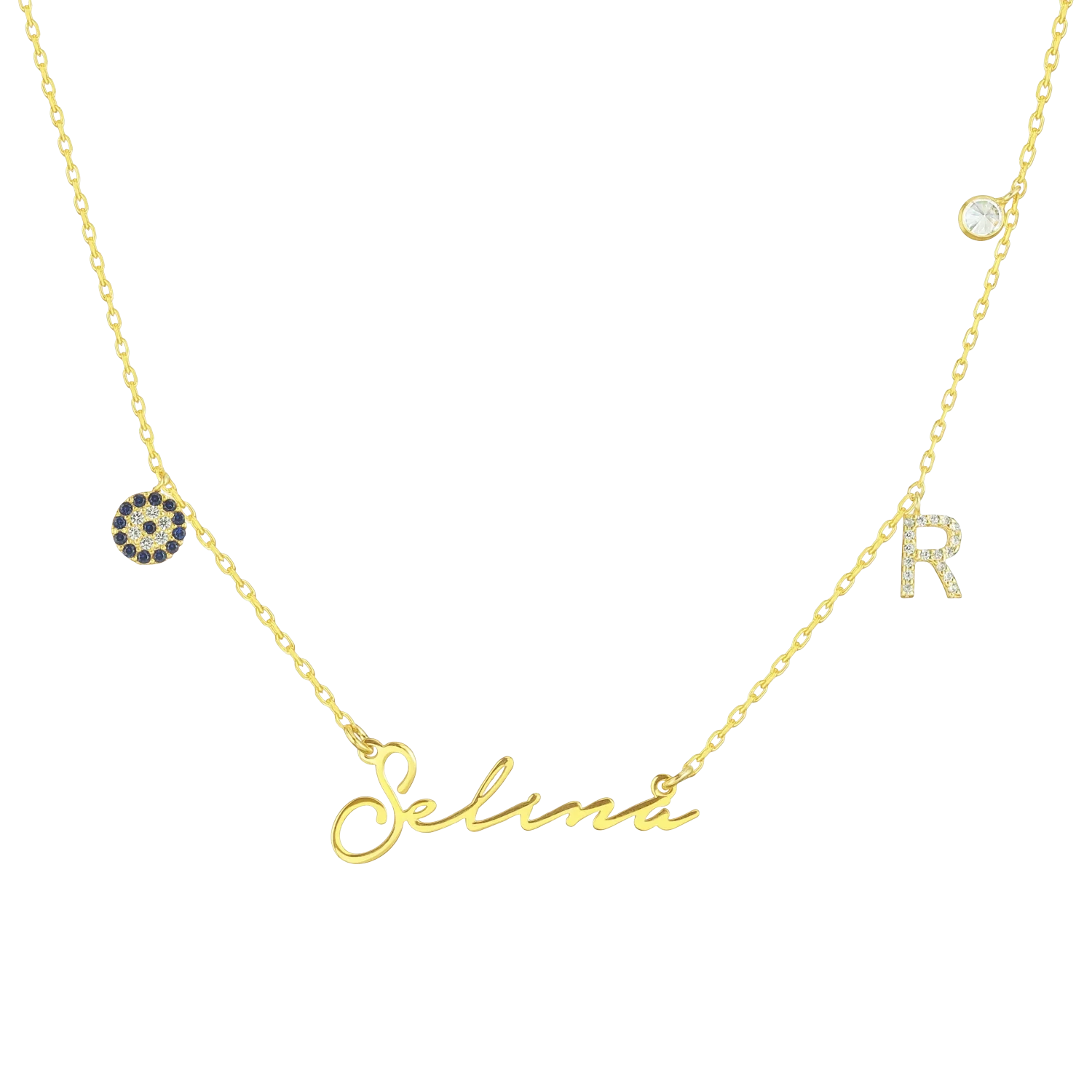 Namenskette Notera Mit Initial Und Lucky Charm 1 Namenskette Notera Mit Initial Und Lucky Charm