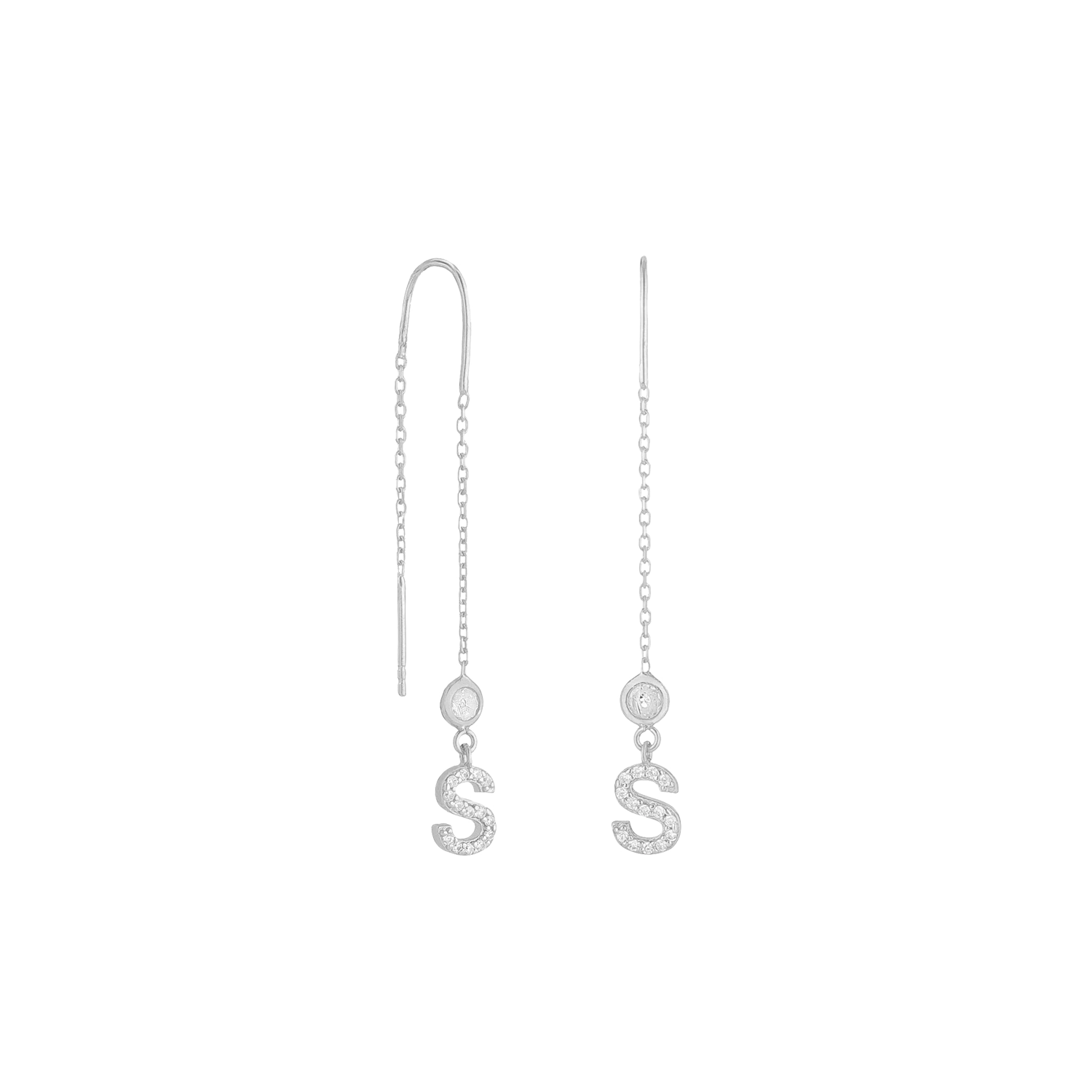 Doppel-Strang-Ohrringe Mit Buchstabe 5 Doppel-Strang-Ohrringe Mit Buchstabe – Bild 5