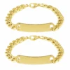 Golden ID-Partnerarmband Mit Gravur (Breit) 2 Golden ID-Partnerarmband Mit Gravur (Breit) -Meinekette Verkäufe Summer 51