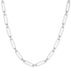 Anker Halskette Mit Zirkonia -Meinekette Verkäufe silver 5D4 21486